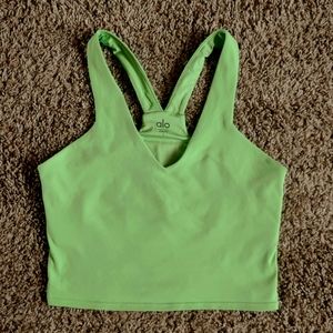 Airbrush Real Bra Tank in Green Apple Alo